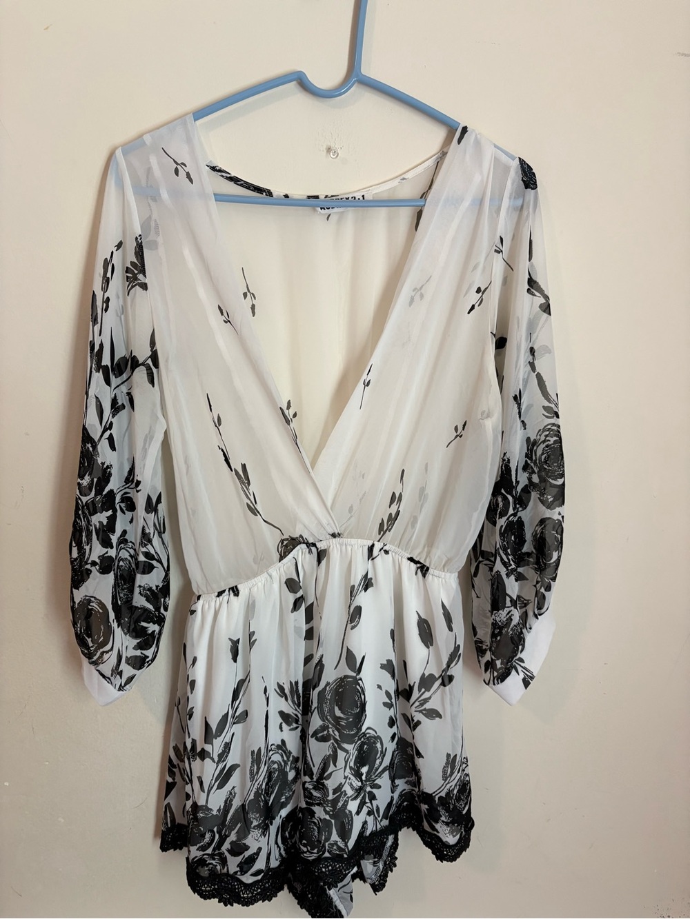 Audrey 3+1 White Blouse with Black Logo Detailing